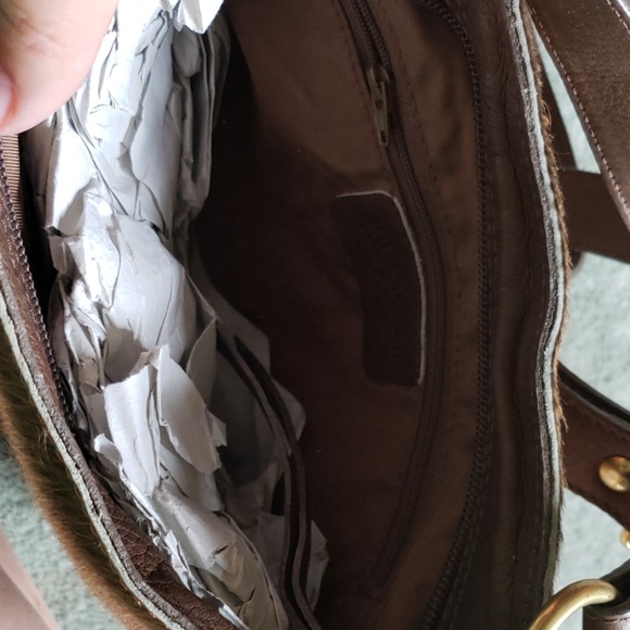 NWT Maurizio Taiuti leather/calf hair shoulder bag - Picture 5 of 7